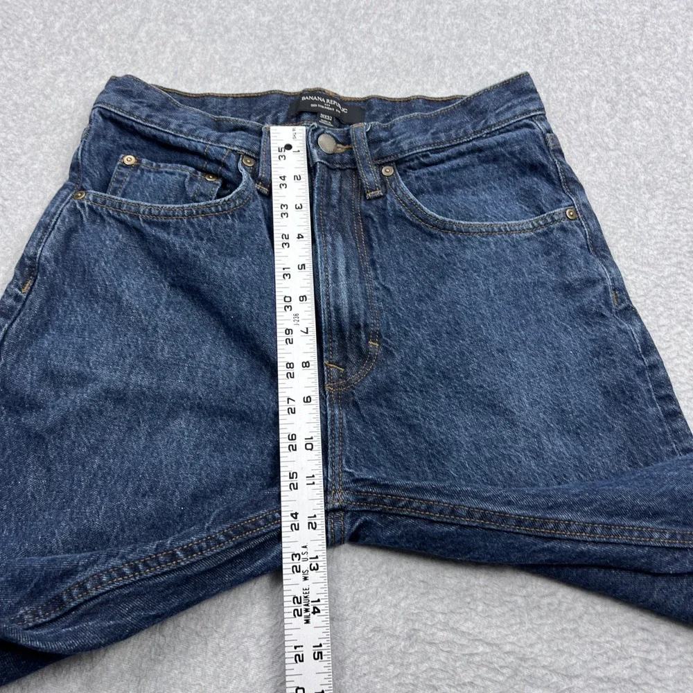 Banana Republic 90s Straight Fit Jean Mens 31x32* Blue Dark Washwell Hemp Indigo